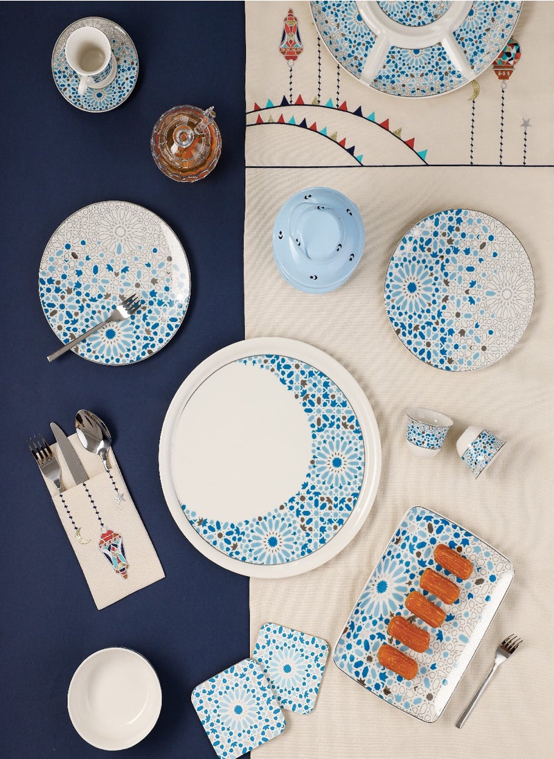 Rosa Nogoum Crescent Serving Dish with lid|Suitable Ramadan and Eid Decoration & Celebration|Perfect Festive Gift for Home Decoration in Ramadan, Eid, Birthdays, Weddings.