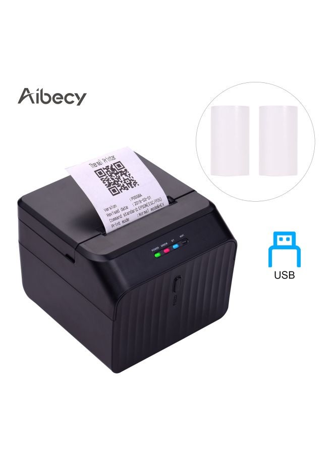 Thermal Barcode Receipt Printer Black