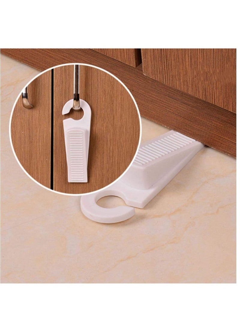 Door Stopper, Rubber Hook Type Door Stopper, Door Stop Works on All Floor Surfaces, Control The Size of The Door Gaps and Prevent The Lock-Outs,1 Inch Thick, 2 Pack (White)