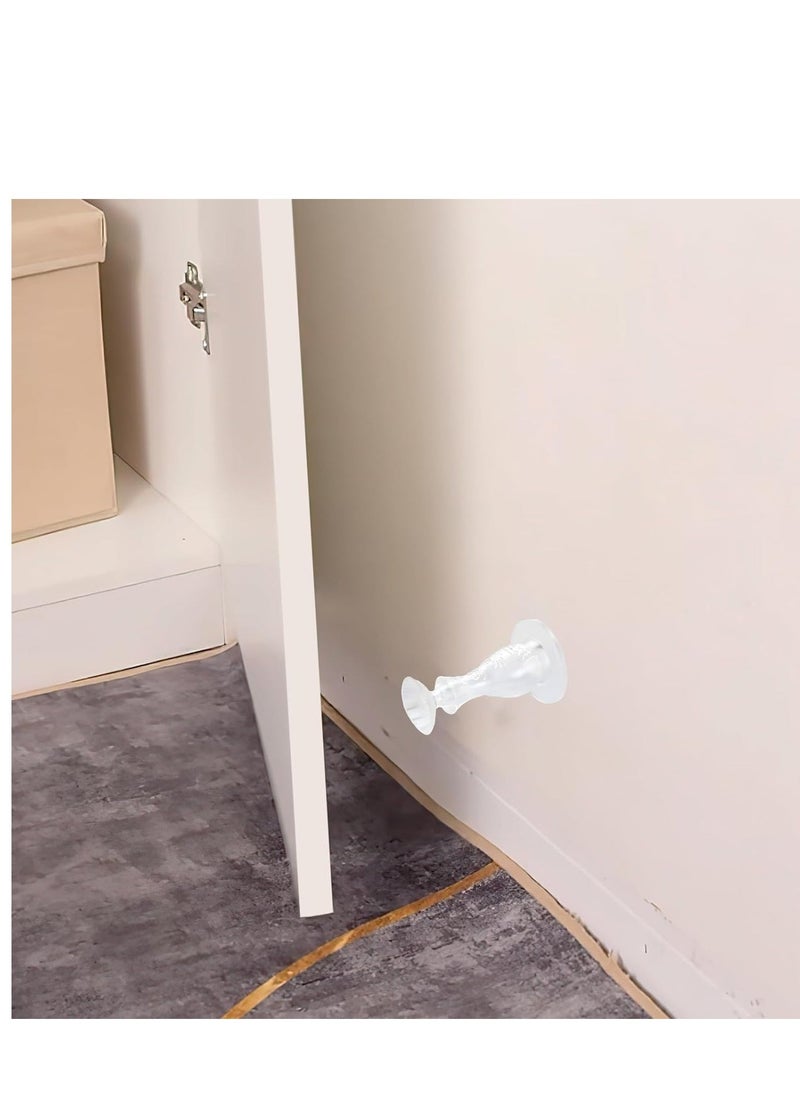 Door Stoppers for Wall 4 Pack Silicone Door Holder Keep Door Open No Drilling Door Catch with Adhesive Tapes Door Stops Wall Protectors Door Handle Bumper Holder for Wall