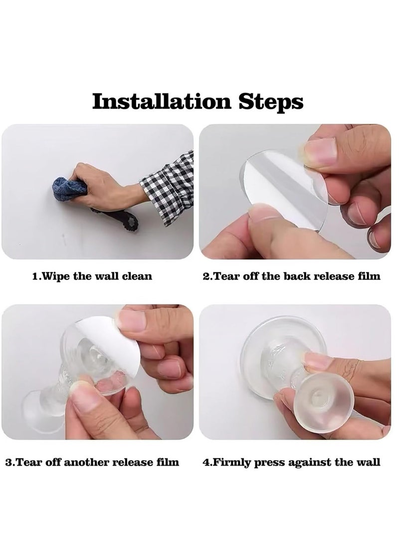 Door Stoppers for Wall 4 Pack Silicone Door Holder Keep Door Open No Drilling Door Catch with Adhesive Tapes Door Stops Wall Protectors Door Handle Bumper Holder for Wall