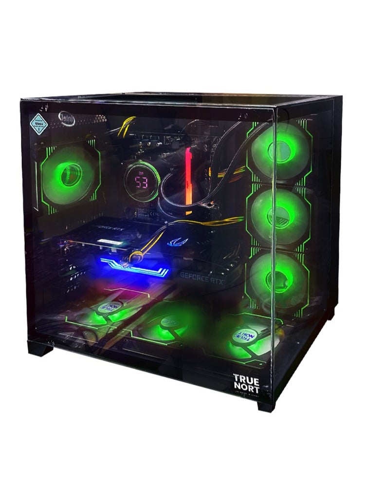 Aurora Borealis Gaming PC, Intel Core i5-13400F, RTX 4070, 16GB RAM, 1TB SSD ,Window 11 Pro, TrueNort RGB Black Case