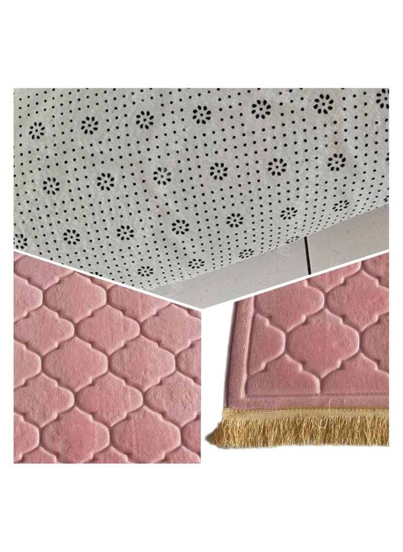 Flannel Prayer Mat, Mosque-shaped Soft Prayer Rug,Prayer Rug with Tassels, Prayer Mats for Ramadans Eid