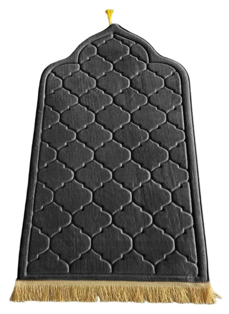 Flannel Prayer Mat, Mosque-shaped Soft Prayer Rug,Prayer Rug with Tassels, Prayer Mats for Ramadans Eid