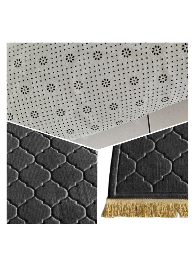 Flannel Prayer Mat, Mosque-shaped Soft Prayer Rug,Prayer Rug with Tassels, Prayer Mats for Ramadans Eid