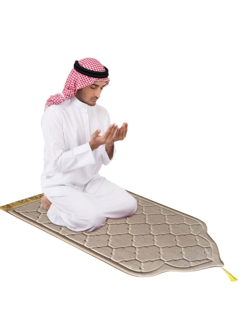 Flannel Prayer Mat,  Mosque-shaped Soft Prayer Rug,Prayer Rug with Tassels, Prayer Mats for Ramadans Eid