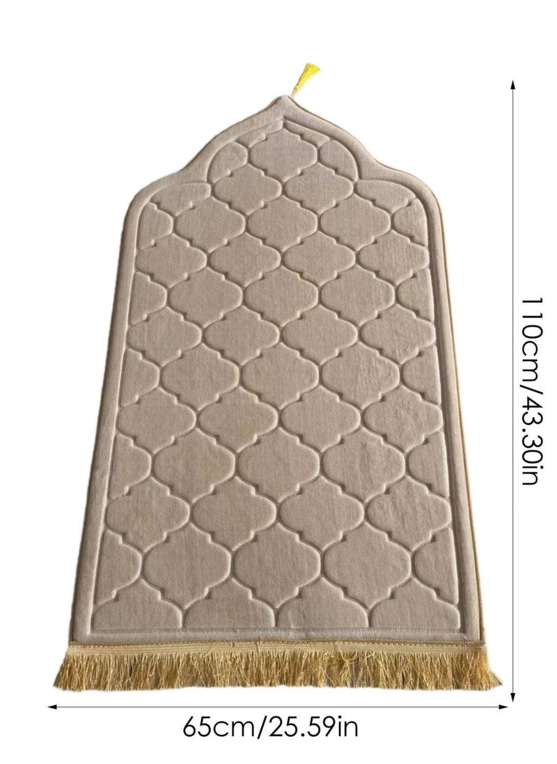 Flannel Prayer Mat,  Mosque-shaped Soft Prayer Rug,Prayer Rug with Tassels, Prayer Mats for Ramadans Eid
