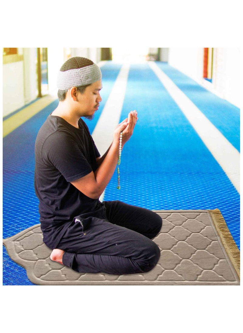 Flannel Prayer Mat,  Mosque-shaped Soft Prayer Rug,Prayer Rug with Tassels, Prayer Mats for Ramadans Eid