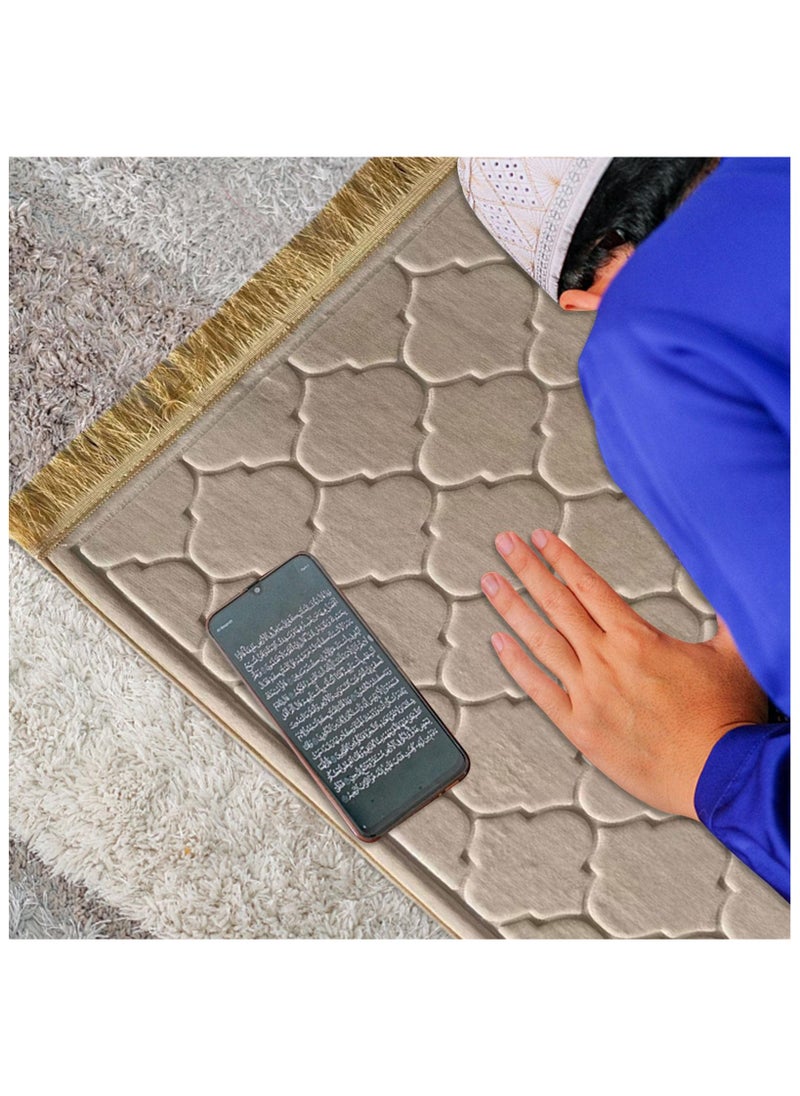 Flannel Prayer Mat,  Mosque-shaped Soft Prayer Rug,Prayer Rug with Tassels, Prayer Mats for Ramadans Eid