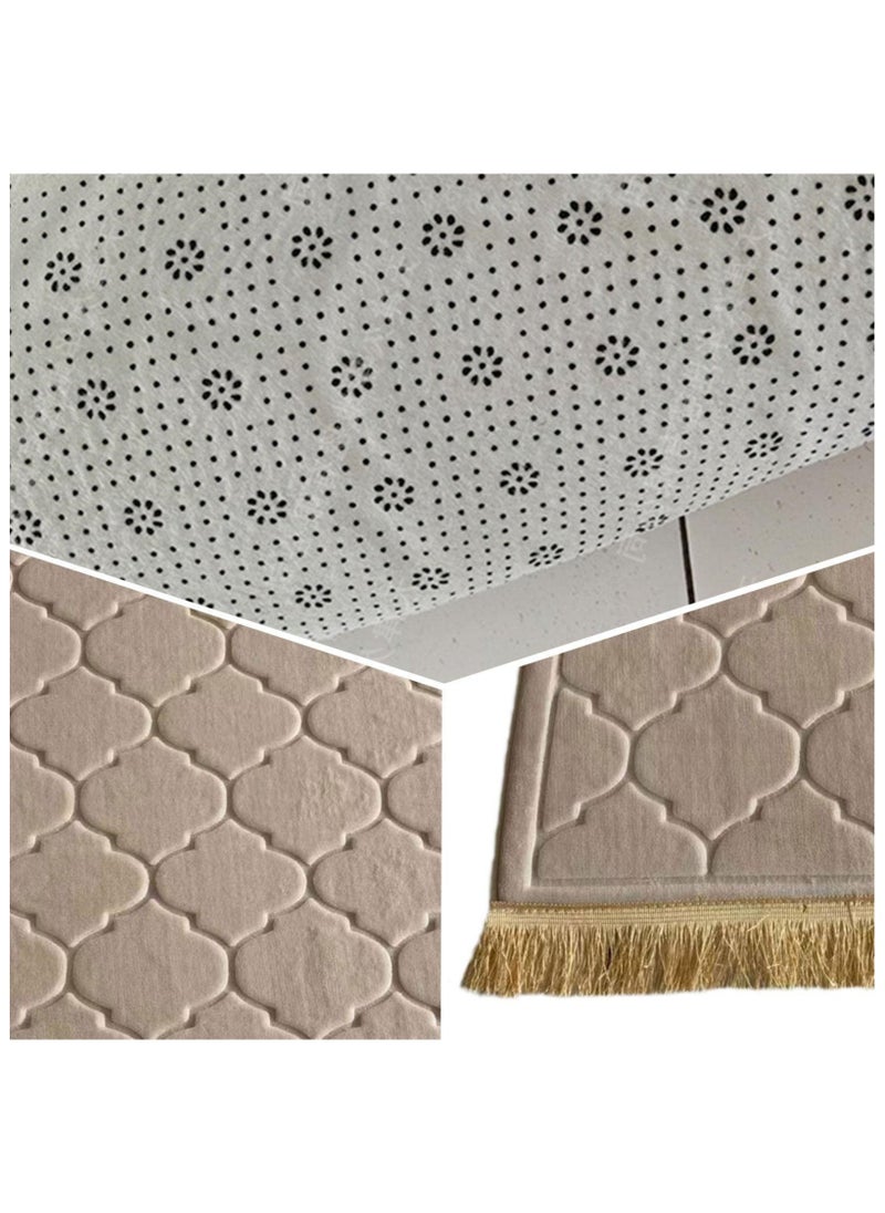 Flannel Prayer Mat,  Mosque-shaped Soft Prayer Rug,Prayer Rug with Tassels, Prayer Mats for Ramadans Eid