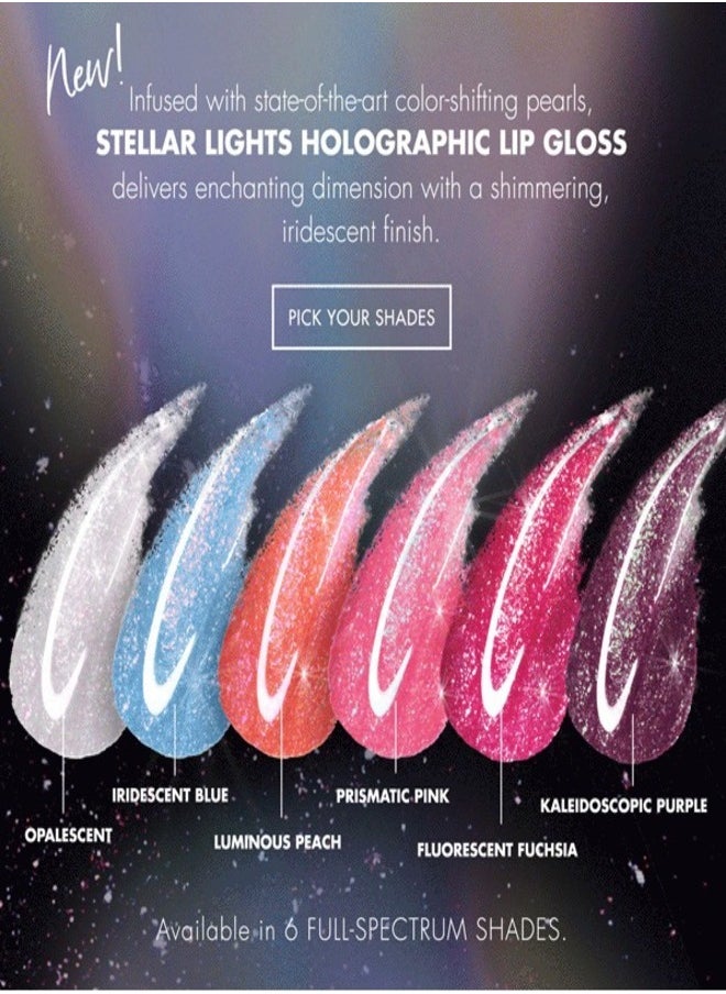 Milani Stellar Lights Holographic Lip Gloss #02 Iridescent Blue – High-Shine, Multi-Dimensional Finish | Lightweight, Non-Sticky Formula | 6ml