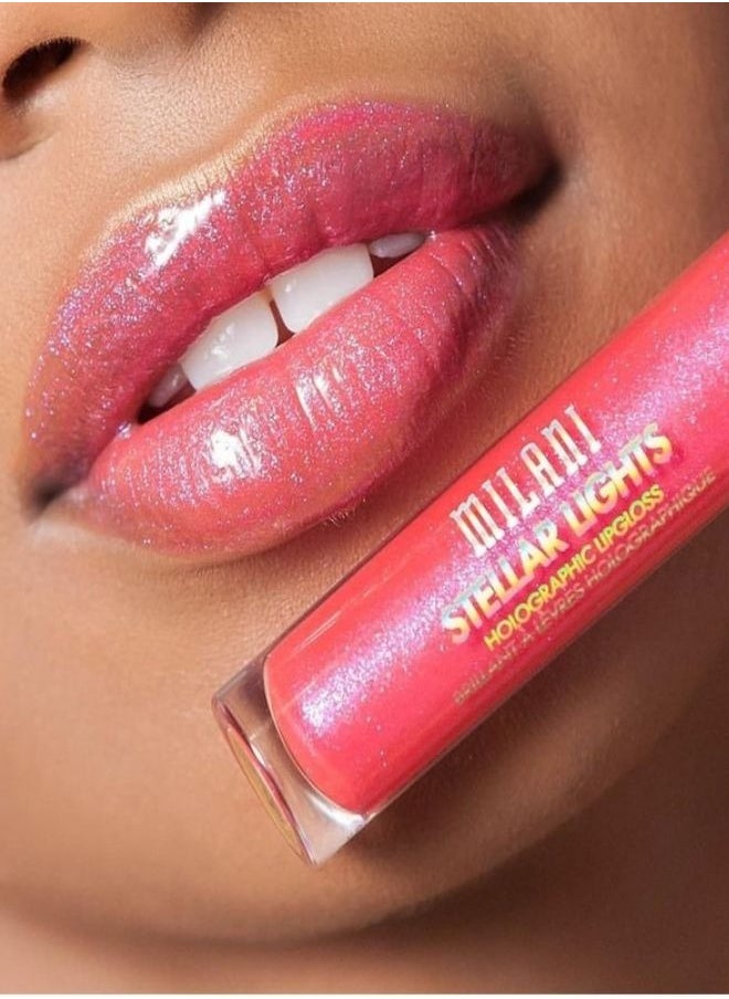 Milani Stellar Lights Holographic Lip Gloss #03 Luminous Peach – High-Shine, Multi-Dimensional Finish | Lightweight, Non-Sticky Formula | 6ml