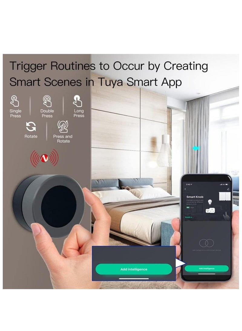 JiaFeng MOES Tuya ZigBee Smart Knob Switch, Wireless Scene Switch Button Controller, Automation Scenario, Works with Tuya ZigBee Gateway.