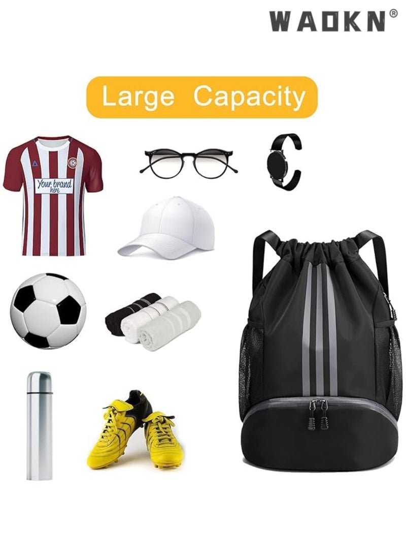 Youth Soccer Bag, Boys Girls Soccer Backpack,Drawstring Basketball Bag,Waterproof Football & Volleyball Backpack, Sports Bag