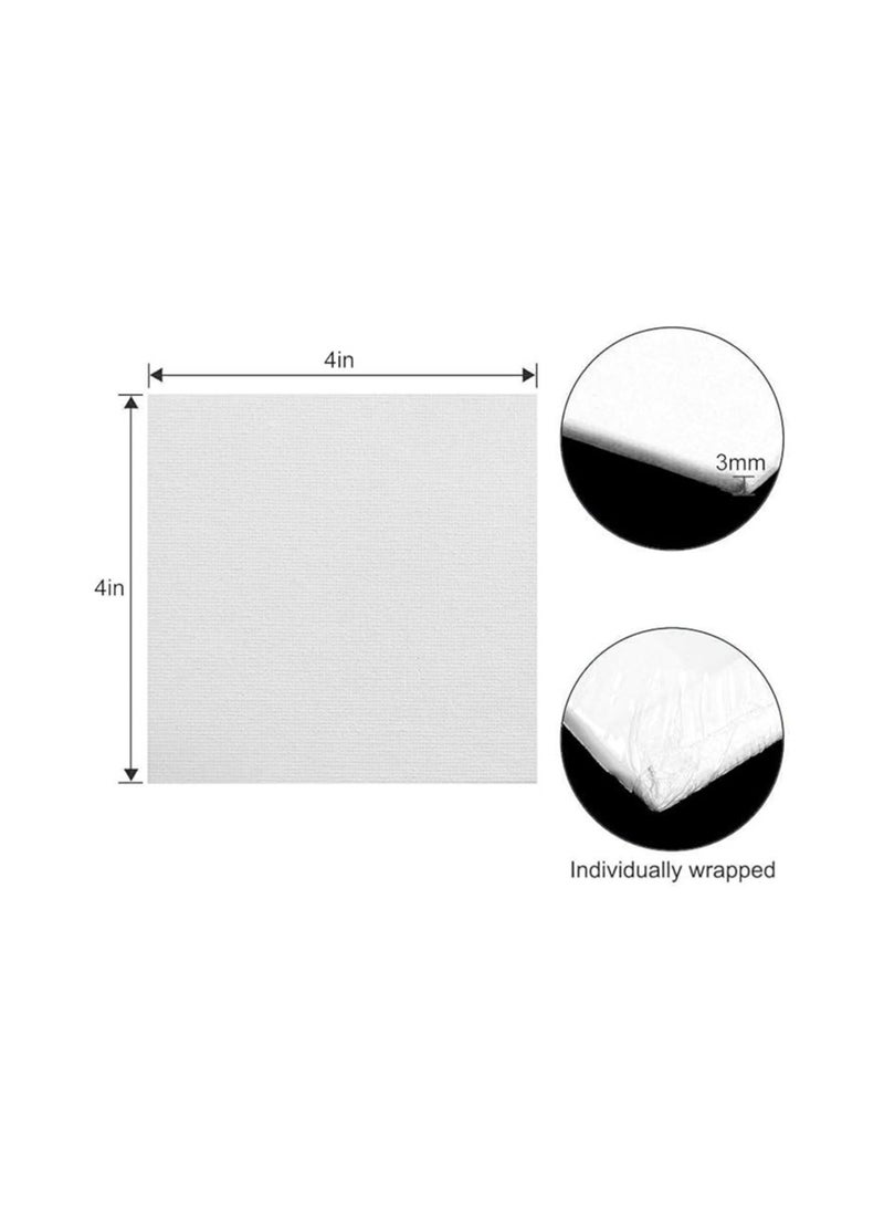 Dele 24 Pack Mini Canvas Panels 4x4 Artist Canvas Boards, Double-Wrapped Acid Free Small Art Canvas Value Pack for Oil & Acrylic Painting