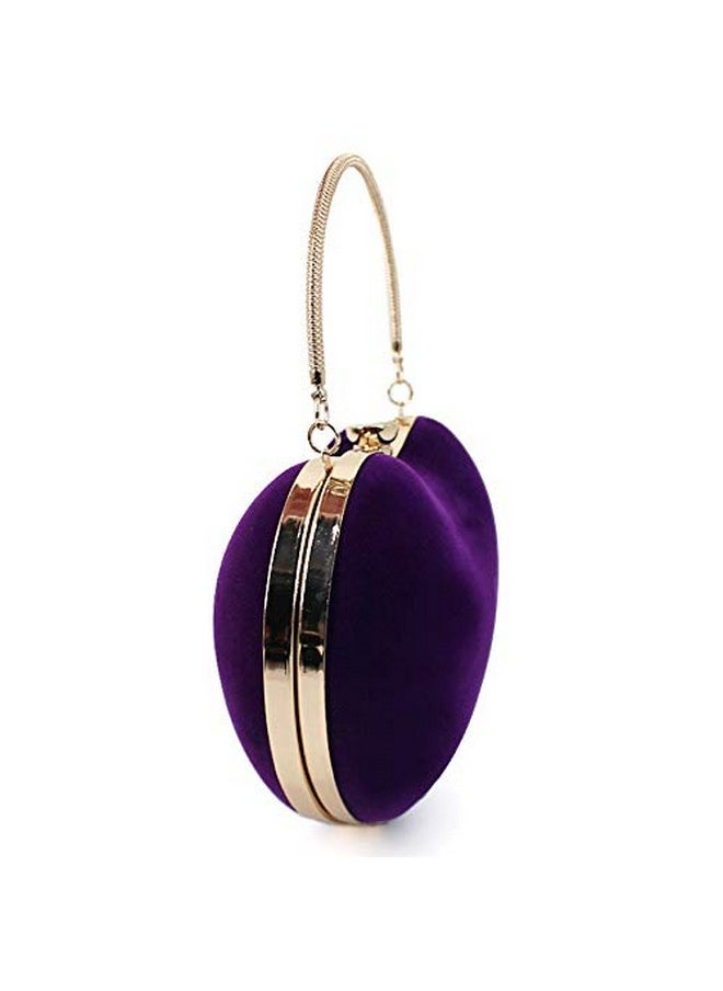 Mily Heart Shape Clutch Bag Messenger Shoulder Handbag Tote Evening Bag Purse (Purple)