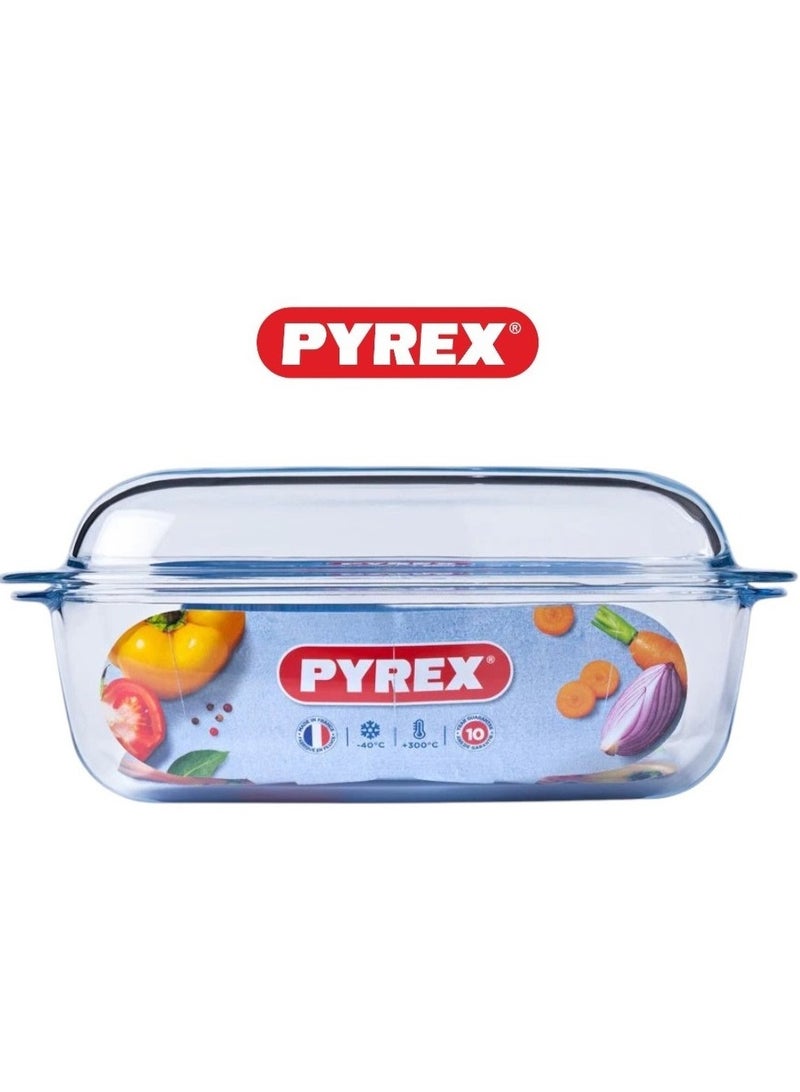 Pyrex Essential Casseroles Rectangular 4.6L - Versatile Borosilicate Glass Dish for Baking, Roasting, and Serving