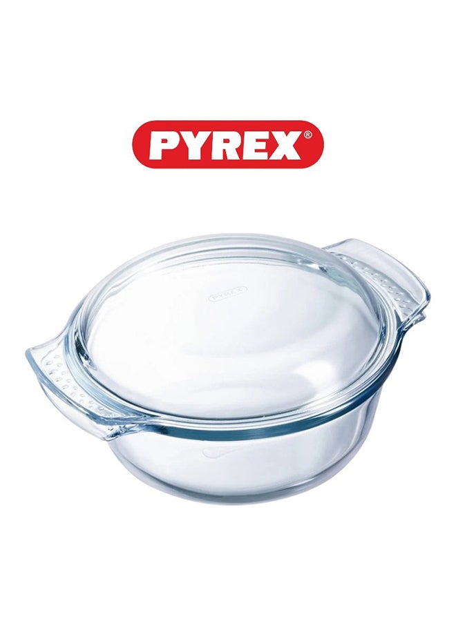 Pyrex Essential Casserole Round 4.9L - Durable Borosilicate Glass for Versatile Cooking and Serving Clear 4.9L