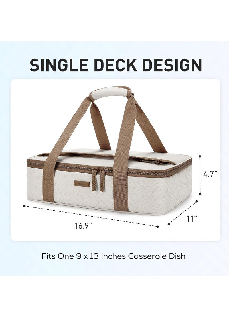 TOURIT Insulated Casserole Carrier for Hot or Cold Food Thermal Food Carrier for Picnic Cookouts Potluck Parties Fits 9