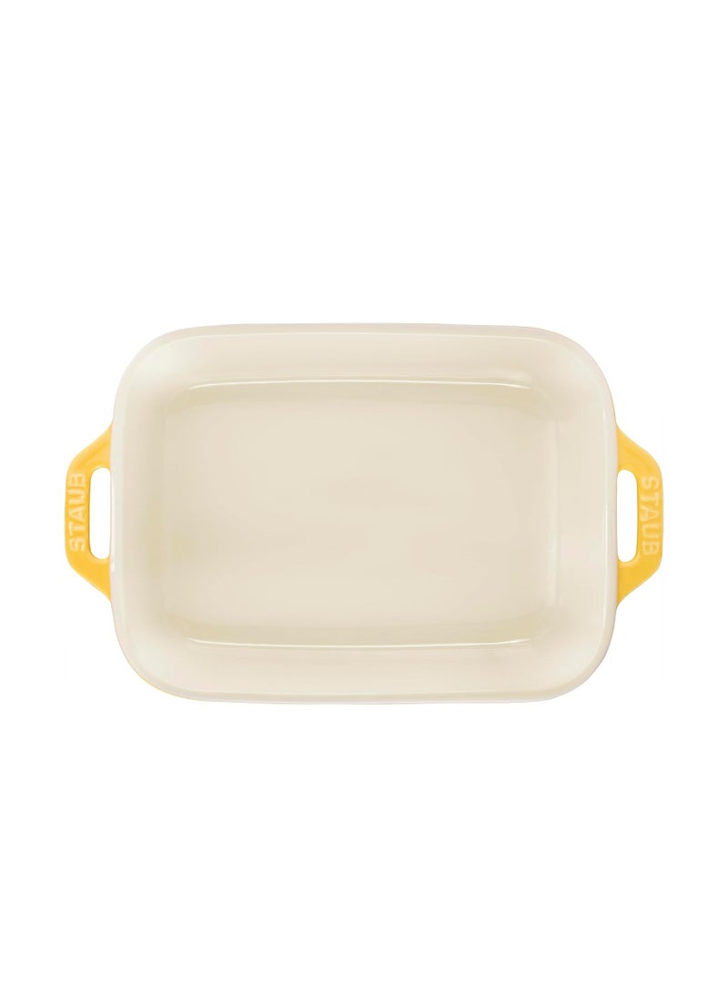 STAUB Stoneware Gratins Ceramics Rectangular Baking Set, Casserole Dish, 2-Piece, Citron, 2-pc