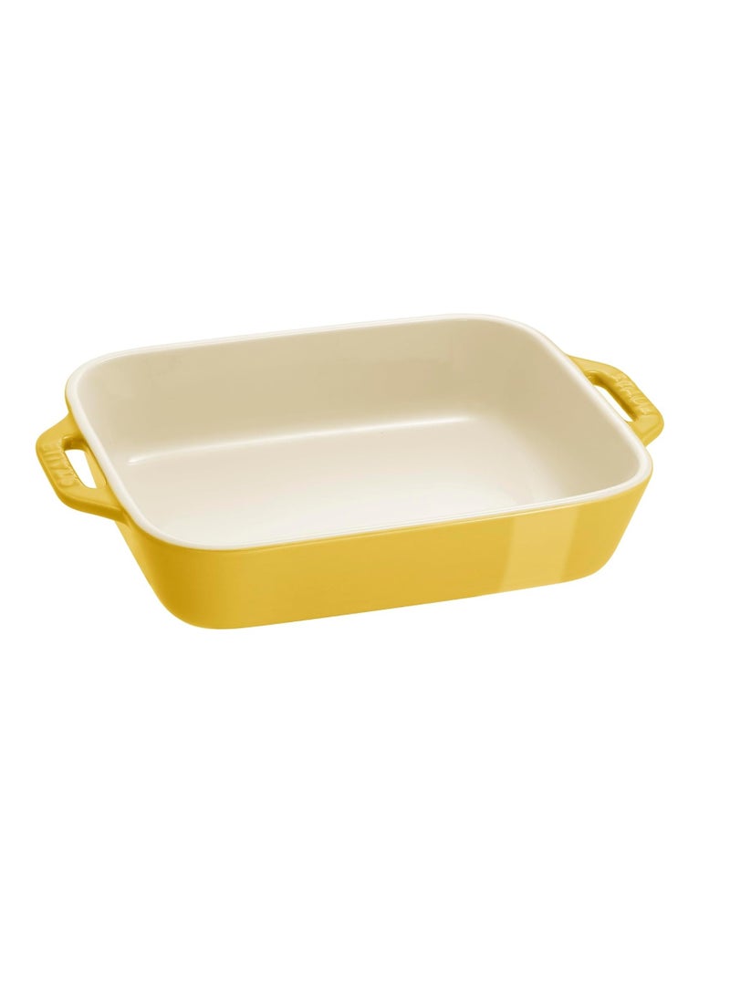 STAUB Stoneware Gratins Ceramics Rectangular Baking Set, Casserole Dish, 2-Piece, Citron, 2-pc