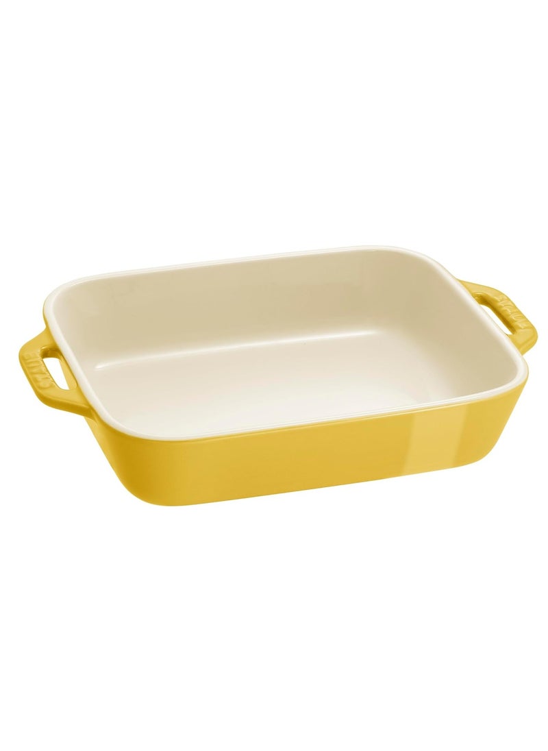 STAUB Stoneware Gratins Ceramics Rectangular Baking Set, Casserole Dish, 2-Piece, Citron, 2-pc