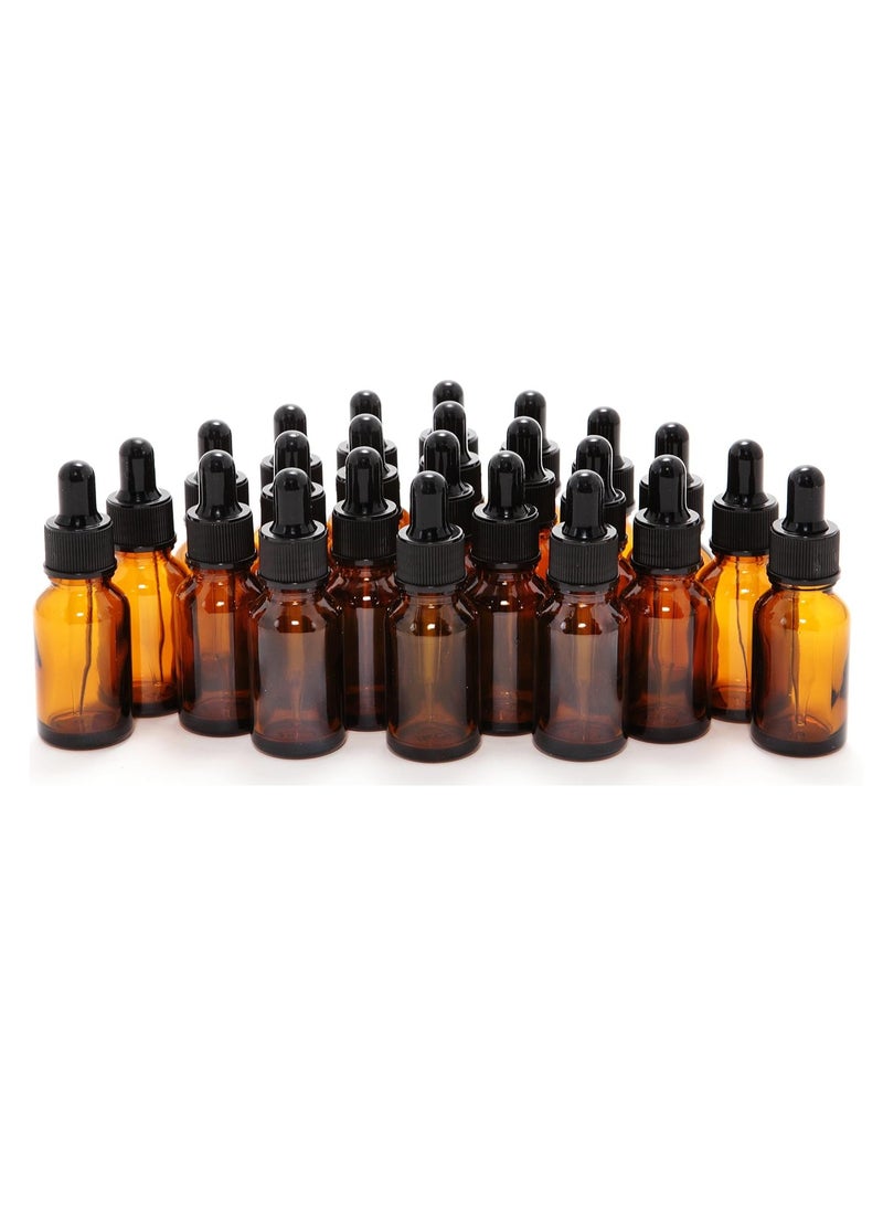 Vivaplex 24, Amber, 15 ml (1/2 oz) Glass Bottles, with Glass Eye Droppers