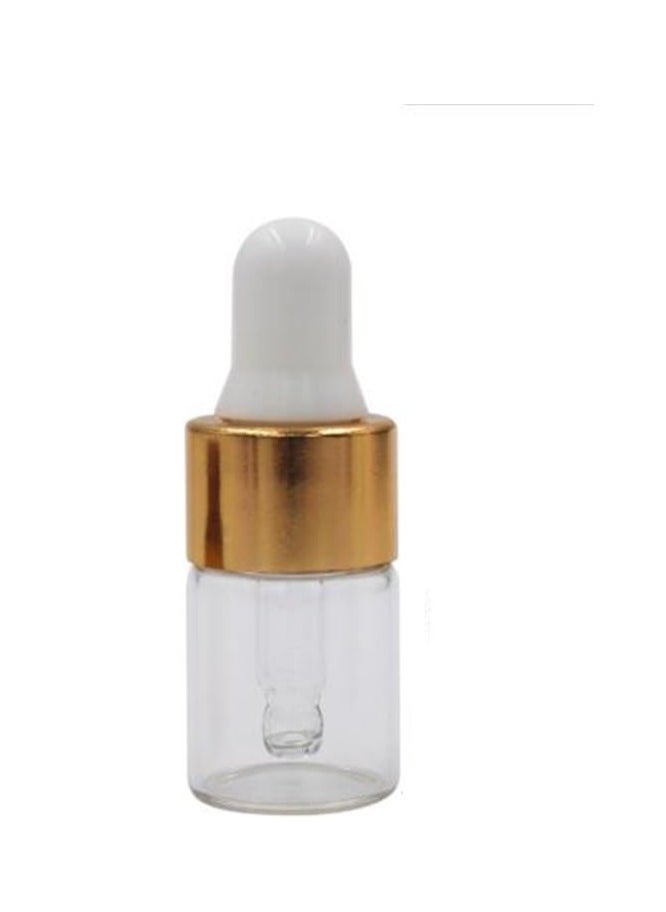 Wresty 2ml(5/8 Dram) Small Mini 15 Pcs Clear Glass Dropper Bottles Essential Oil Vials Travel Refillable DIY Cosmetic Sample Container Liquid Perfume Eye Droppers Bottle (gold cap)