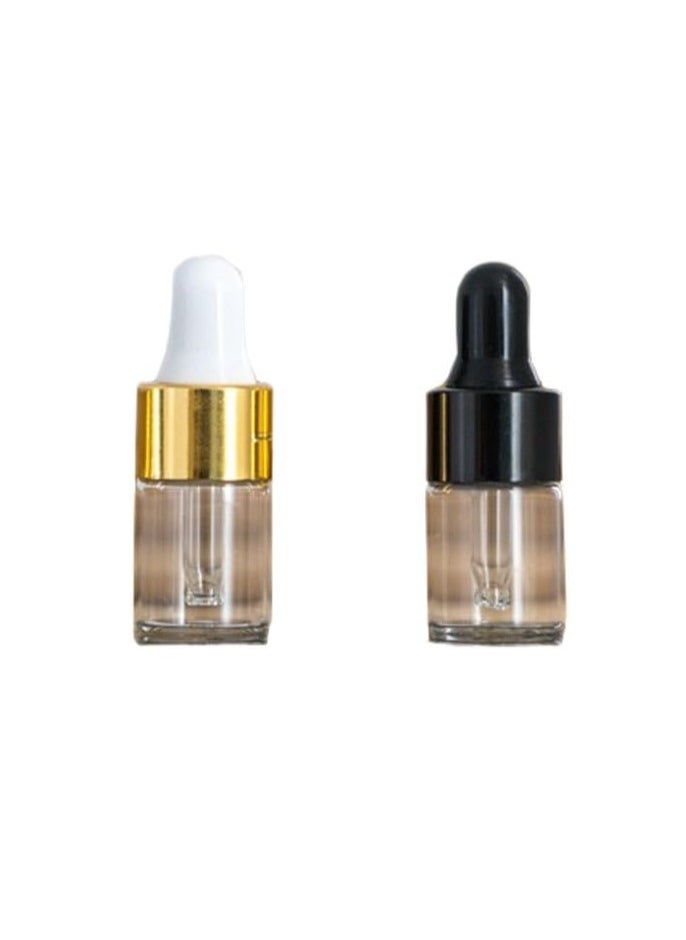 Wresty 2ml(5/8 Dram) Small Mini 15 Pcs Clear Glass Dropper Bottles Essential Oil Vials Travel Refillable DIY Cosmetic Sample Container Liquid Perfume Eye Droppers Bottle (gold cap)