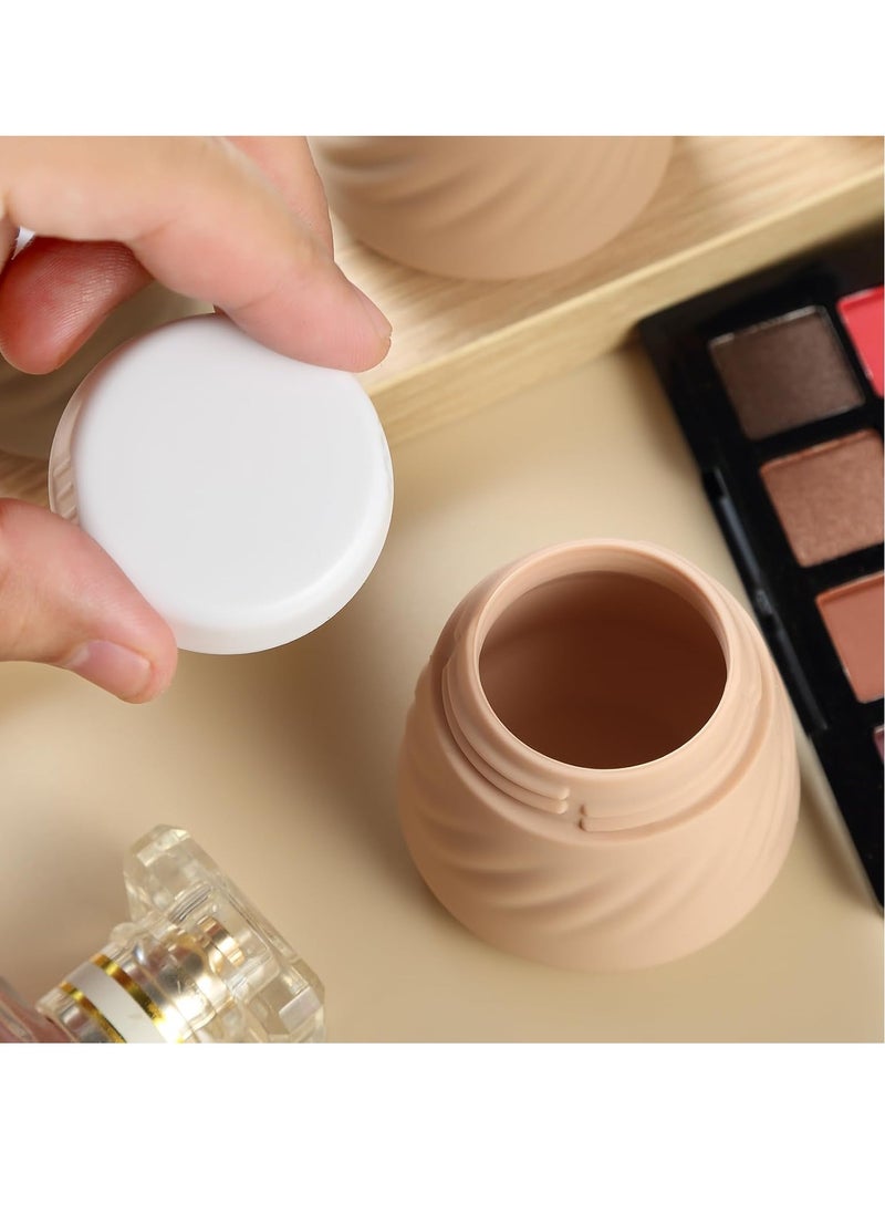 Gemice Travel Containers for Toiletries, Silicone Cream Jars TSA Approved Travel Size Containers with Clear Bag, Leak-proof Travel Accessories with Lid for Cosmetic Face Body Hand Cream (4 Pack)