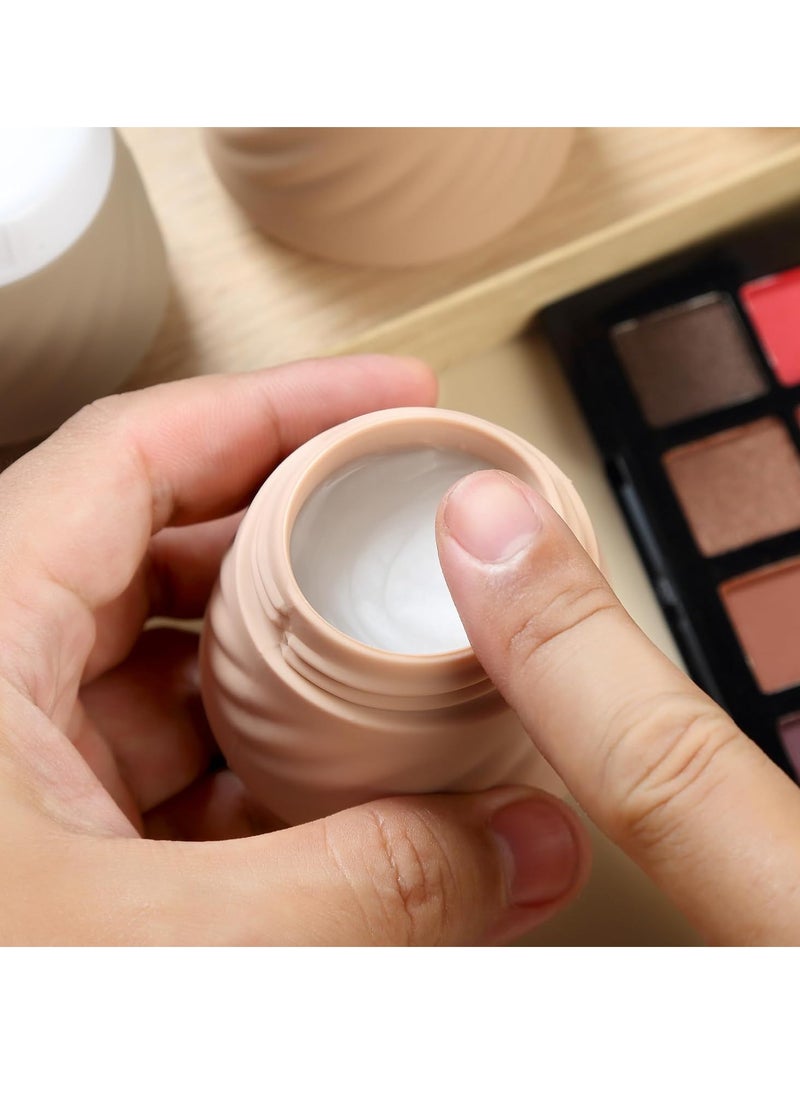 Gemice Travel Containers for Toiletries, Silicone Cream Jars TSA Approved Travel Size Containers with Clear Bag, Leak-proof Travel Accessories with Lid for Cosmetic Face Body Hand Cream (4 Pack)