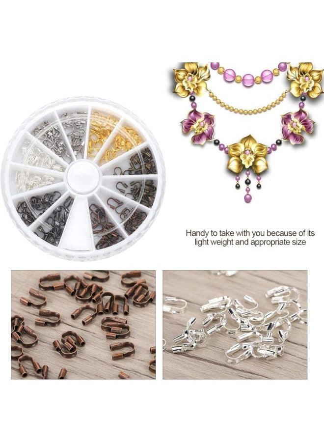 200 Pcs/Box Jewelry Making Supplies, Alloy Wire Guardian Wire Protector for Jewelry Making (6 Colours Box Set Assortment)