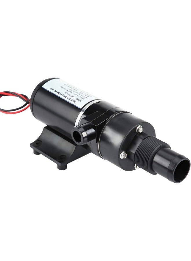 12V Macerator Pump, Self Priming Macerator Waste Pump Waste Evacuation Run Dry Protection Anti-Clog Feature Waste Water Pump for Marine Yacht Boat (Black)
