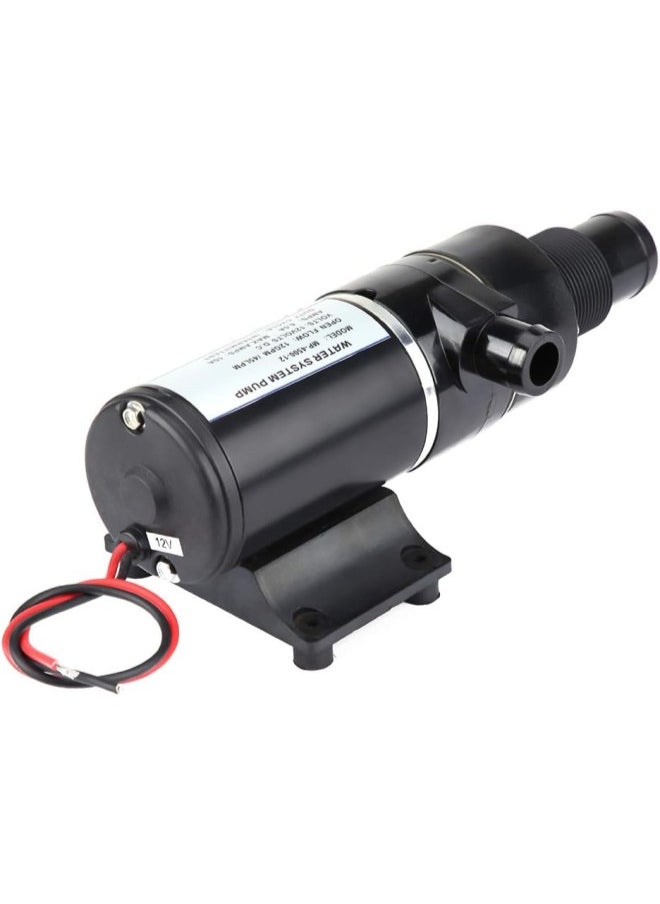 12V Macerator Pump, Self Priming Macerator Waste Pump Waste Evacuation Run Dry Protection Anti-Clog Feature Waste Water Pump for Marine Yacht Boat (Black)