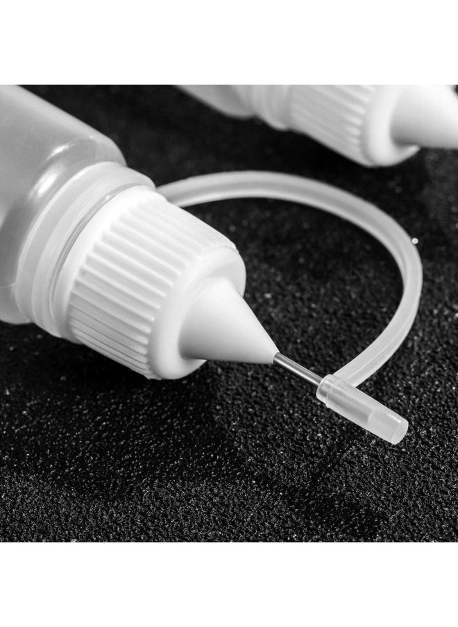 10 Pcs Needle Tip Glue Bottles 10ml Precision Refillable Squeeze Tip Applicator Empty Needle Plastic Bottle for DIY Craft