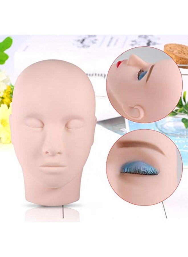 1PC Mannequin Head, Upgraded Make Up Eyelash Eye Lashes Extensions Practice Mannequin Head Doll Training Head Model for Making up, Making Wigs, Wigs,Glasses, with Table Clamp