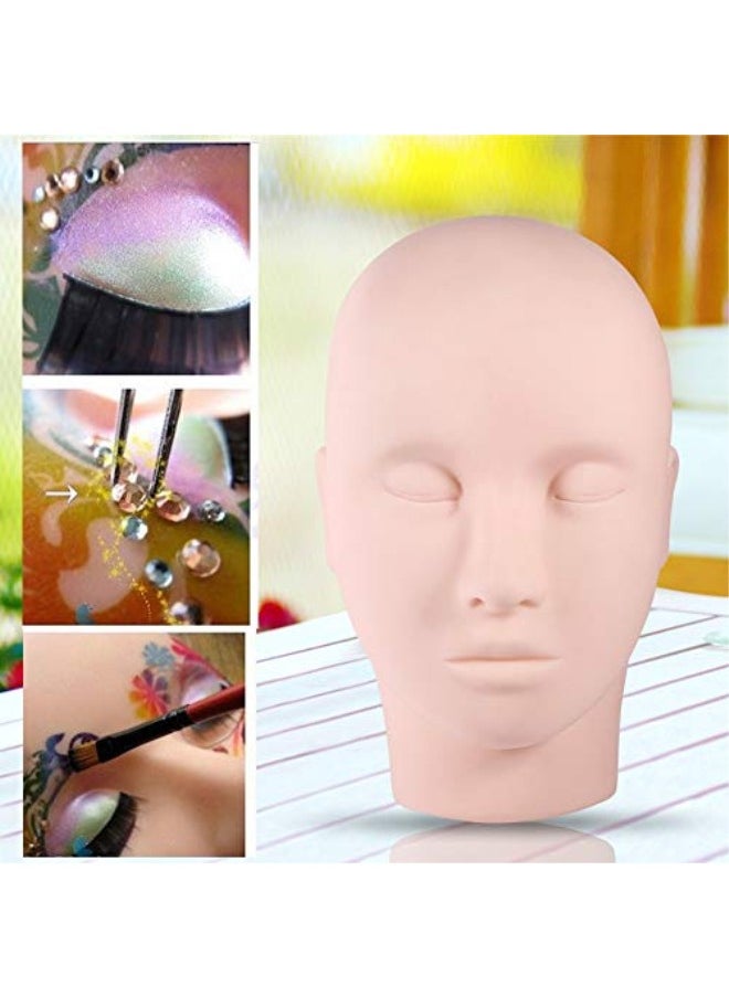 1PC Mannequin Head, Upgraded Make Up Eyelash Eye Lashes Extensions Practice Mannequin Head Doll Training Head Model for Making up, Making Wigs, Wigs,Glasses, with Table Clamp