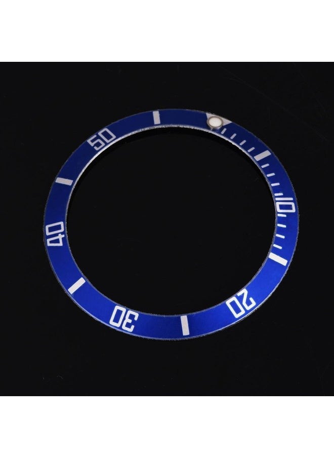 Aluminum Watch Bezel Insert Numbers Markers Wristwatch Loop Replacement Classic Ring Wristband(Blue)