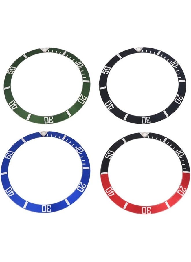 Aluminum Watch Bezel Insert Numbers Markers Wristwatch Loop Replacement Classic Ring Wristband(Blue)
