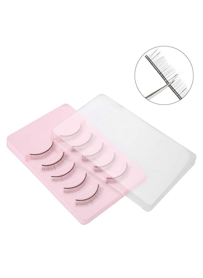 False Eyelashes Display, Eyelash Plate Extensions Display Tool with Practice Eyelashes 1Pc Wing Trial Strip Display Frame for Women's Make Up Handmade Soft Fake Eyelash (5 Practice