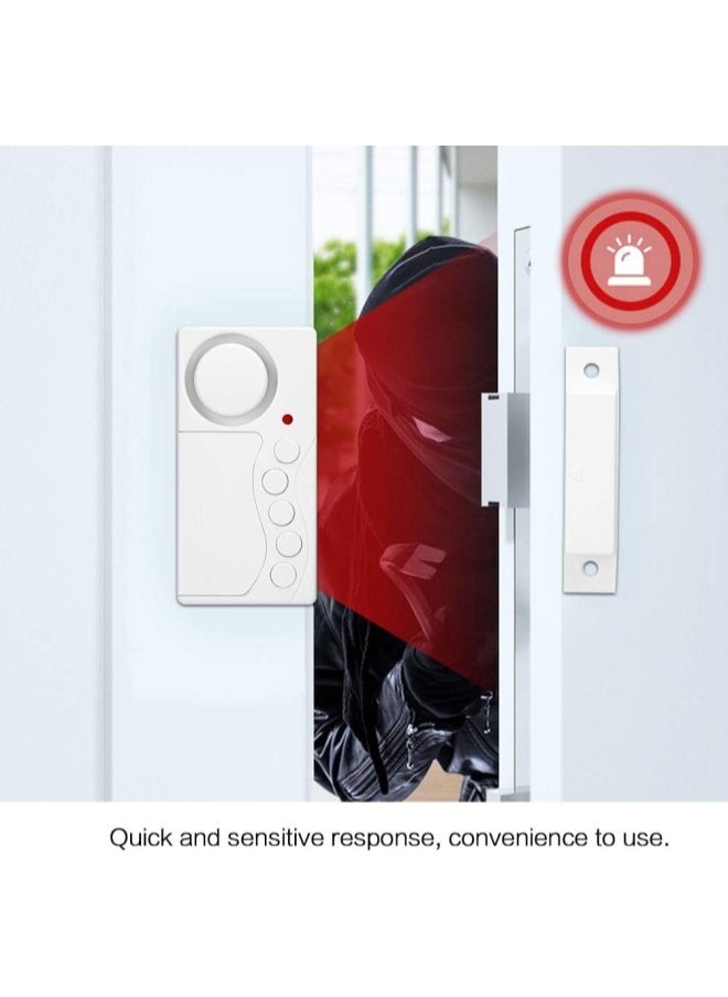 Door Open Sensor, Security Window Entry Alert, Home Burglar Security Alarm System, Loud 105 dB