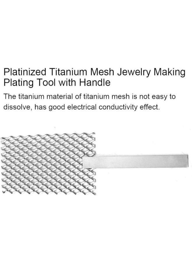 Platinized Titanium Mesh Jewelry Making Plating Tool with Handle, Titanium Mesh Platinized Anode Rhodium Palladium Jewelry Plating Plater Jeweler Tool Parts(B)