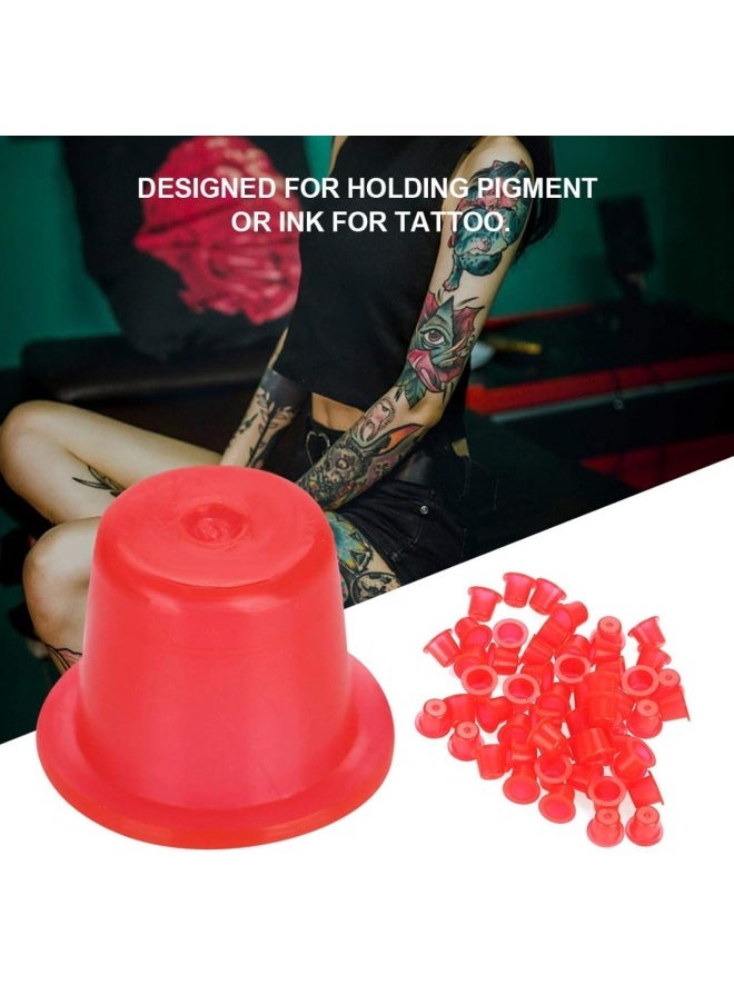 1000pcs Tattoo Ink Cup, Plastic Pigment Container Disposable Tattoo Ink Cups Professional Tattoo Supplies Small and Durable (1000 pcs 9mm / 13mm / 15mm Red)(M)