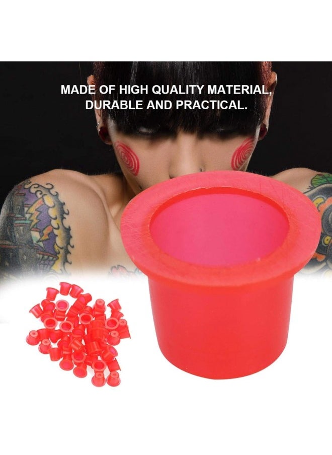 1000pcs Tattoo Ink Cup, Plastic Pigment Container Disposable Tattoo Ink Cups Professional Tattoo Supplies Small and Durable (1000 pcs 9mm / 13mm / 15mm Red)(M)