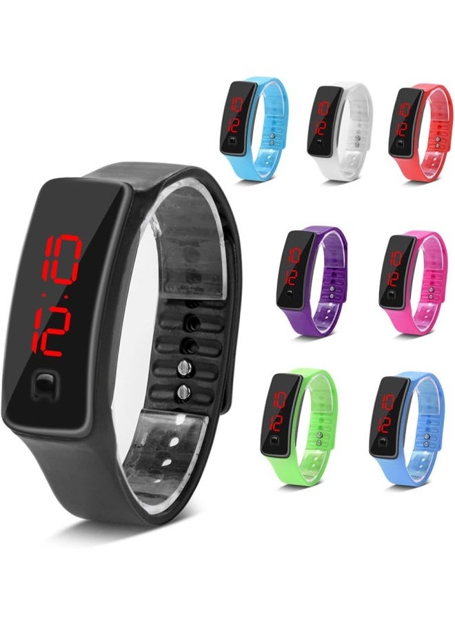 Fitness Tracker Watch, LED Watch Sports Silicone Strap Digital 12-Hour Dial E Activity Tracker Health Exercise Watch Wristwatch Watch for Men Women Teens Students