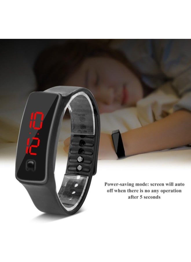 Fitness Tracker Watch, LED Watch Sports Silicone Strap Digital 12-Hour Dial E Activity Tracker Health Exercise Watch Wristwatch Watch for Men Women Teens Students