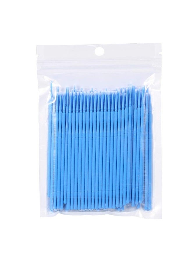 100PCS/Bag Disposable Micro Applicator Brushes, Women Eyelash Extension Microswabs Brushes for Makeup Brushes, Extension Mascara Brush Eyelash Glue Cleaning Stick (2.5mm)(blue)