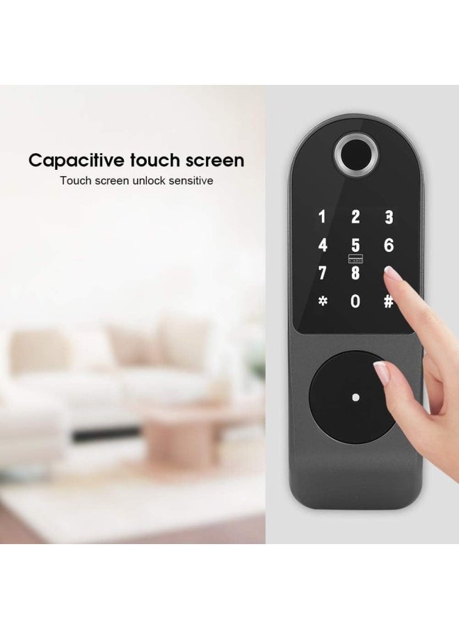 Smart Electronic Door Lock, Supports Unlocking Methods of Fingerprint/ID Card/Password/Key/Remote and Smart Switch Security and Anti-Theft for Home Office