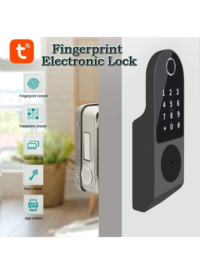 Smart Electronic Door Lock, Supports Unlocking Methods of Fingerprint/ID Card/Password/Key/Remote and Smart Switch Security and Anti-Theft for Home Office