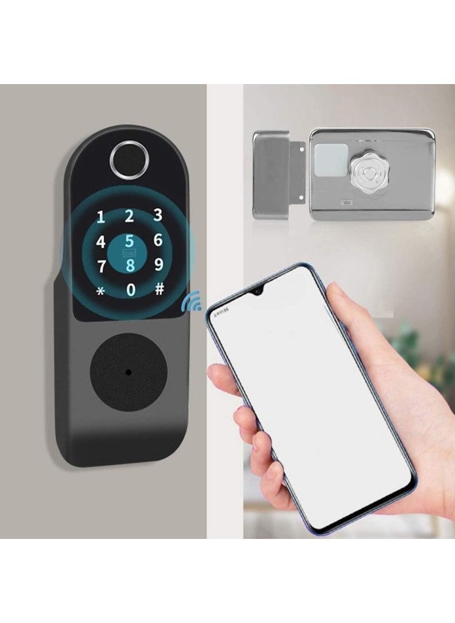 Smart Electronic Door Lock, Supports Unlocking Methods of Fingerprint/ID Card/Password/Key/Remote and Smart Switch Security and Anti-Theft for Home Office